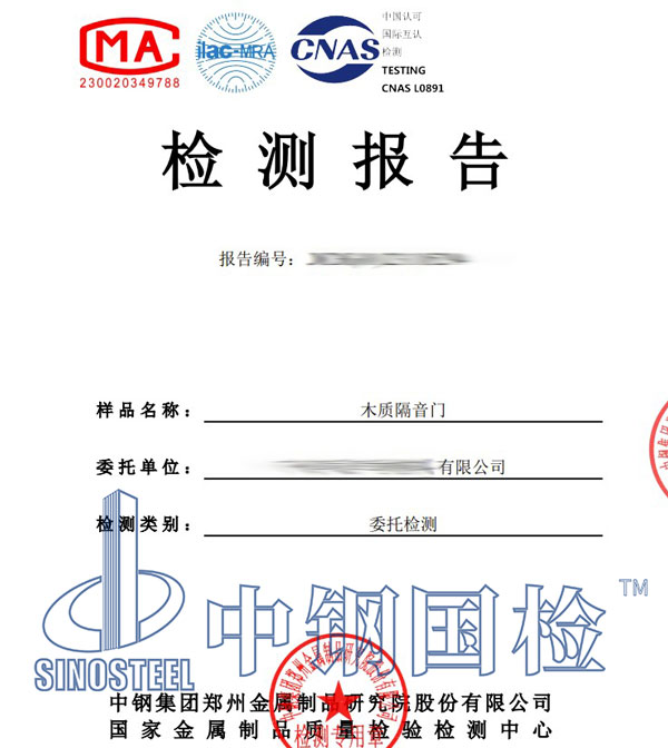 隔声门检测报告