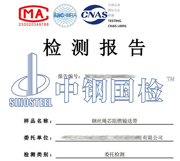 阻燃输送带检测报告