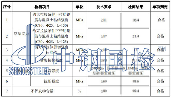 植筋胶检测项目结果