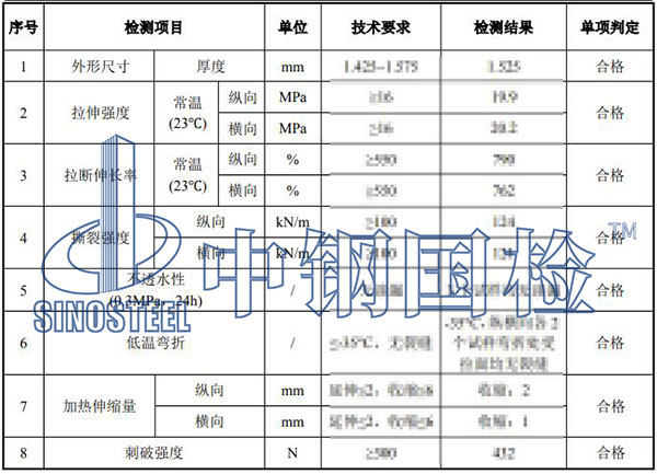 eva防水板检测结果