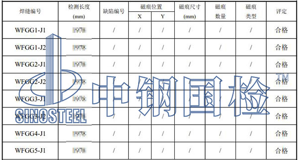 钢管焊缝检测项目结果
